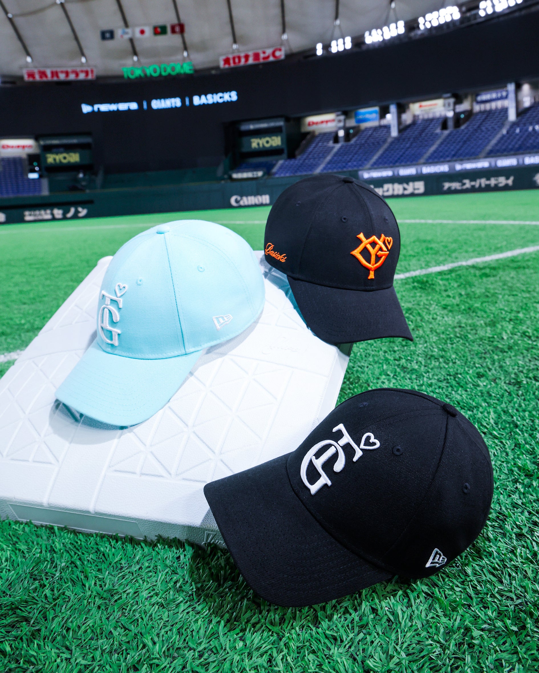 BASICKS×読売ジャイアンツの9FORTYコレクション全3配色の公式告知写真