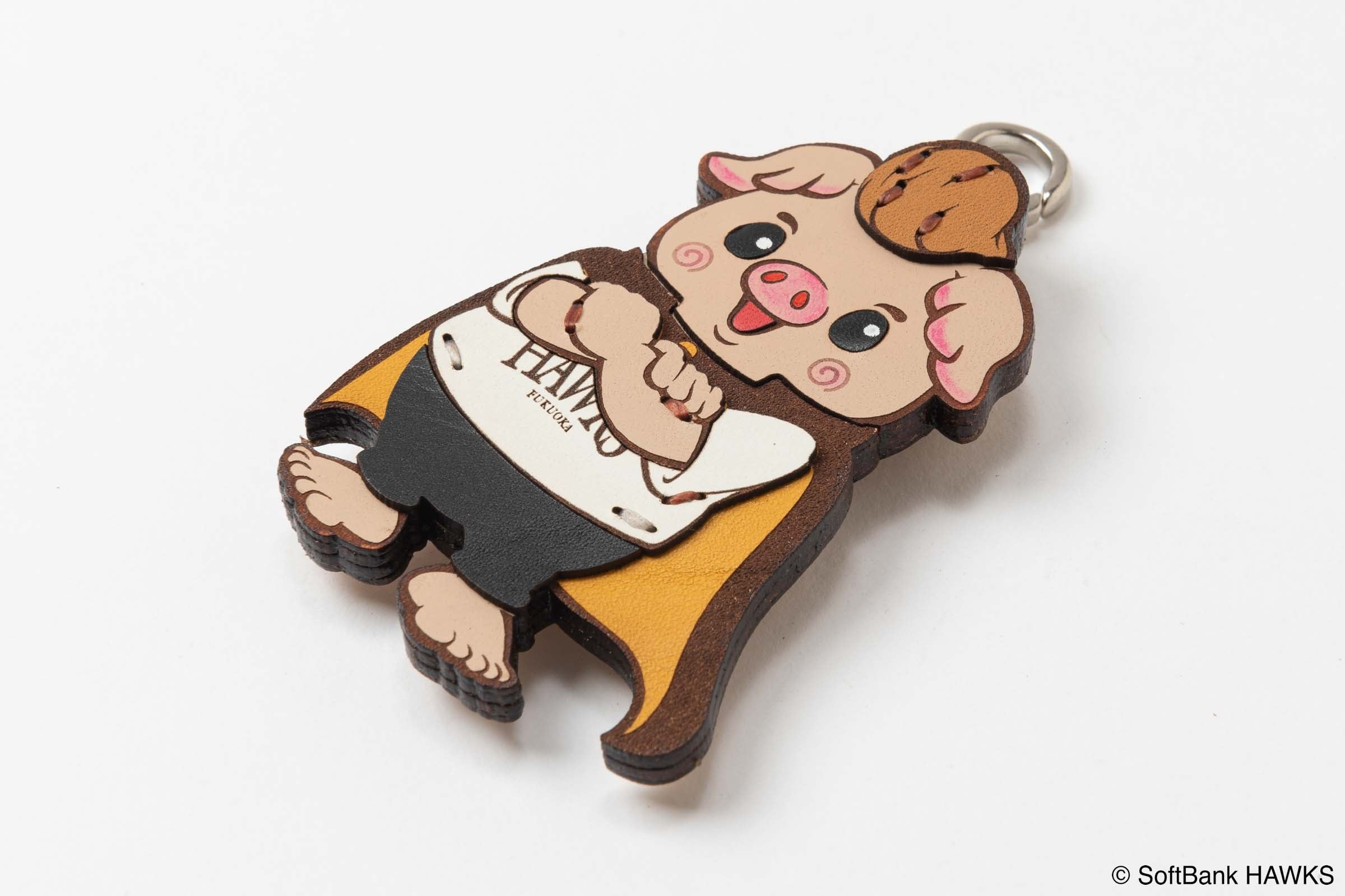 バリカタくん キーホルダー。ほかのマスコットとは輪郭の異なる意匠。